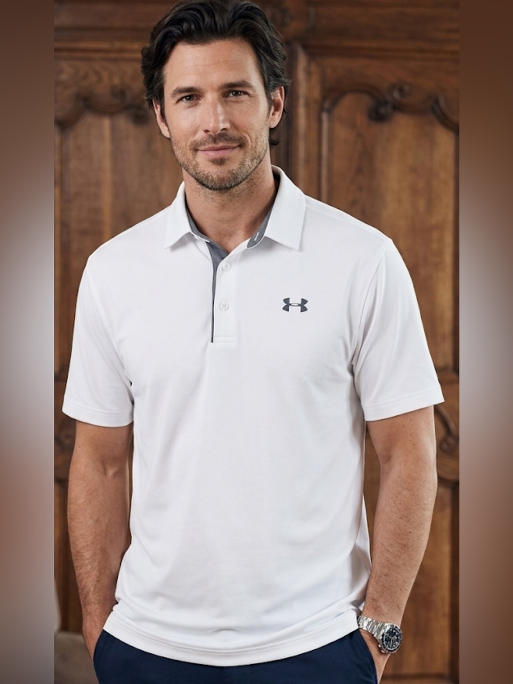 Under Armour Men's Heatgear White Loose Polo Shirt